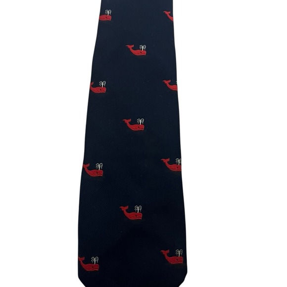 Murray's Toggery Shop Tie Blue with Whale Pattern - Picture 3 of 5